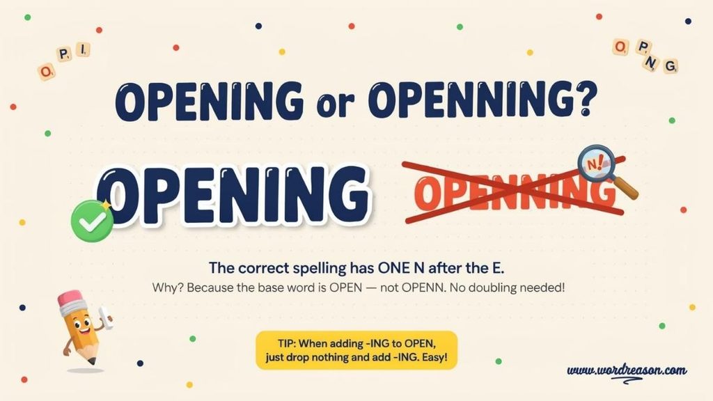Why Is Opening Spelled With One N?