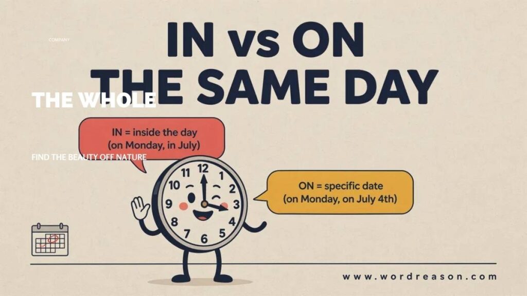 in vs On the Same Day  no confusion grammar guide